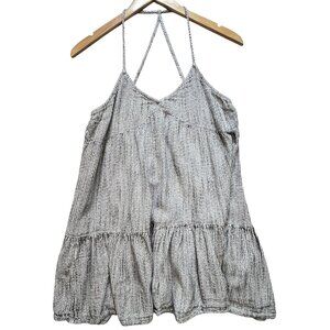 Aerie Women's Tiered Mini Dress Sleeveless Summer Size S Black White Stripe